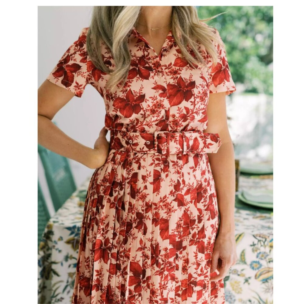 Tuckernuck Flowering Dogwood Azzurra Belted Midi Dress